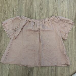Cuyana rose quartz off shoulder top, XS